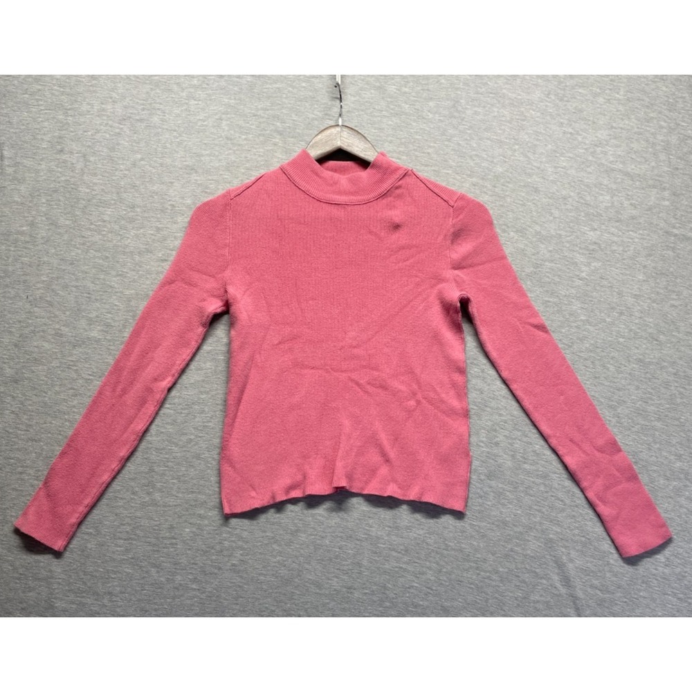 BDG Sweater Womens Medium Pink Ribbed Knit Cotton Turtleneck Pullover Casual